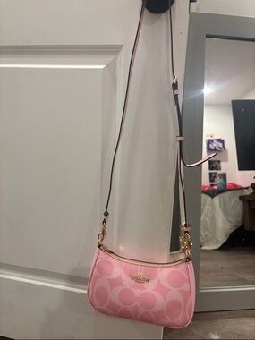 Coach Pink Signature Small Crossbody with Gold Hardware